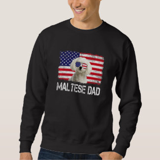 Mens Mens Maltese Dad Us Flag 4th Of July Patrioti Sweatshirt