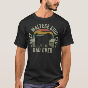 Mens Mens Maltese Shih Tzu Dad Dog , Funny Fathers T-Shirt