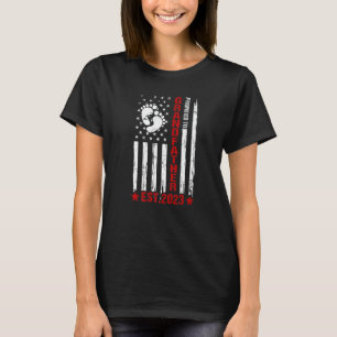 Mens Mens Promoted To Grandfather 2023 American Fl T-Shirt