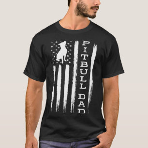 Mens Mens Proud Pitbull Dad America Bully Dog Pit T-Shirt