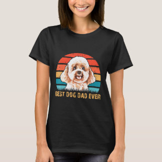 Mens Mens Quote Best Dog Dad Ever Vintage Poodle L T-Shirt