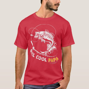 Mens Mens Reel Cool Papa t shirt cute fishing Fath