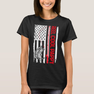 Mens Mens Reel Cool Pappy Fishing Aamerican Flag T-Shirt