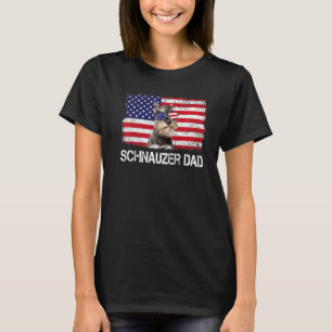 Mens Mens Schnauzer Dad Us Flag 4th Of July Patrio T-Shirt