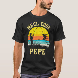 Mens Mens Vintage Reel Cool Pepe Fish Fishing Fath T-Shirt