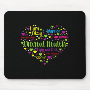 Mens mental health awareness heart end the stigma mouse mat