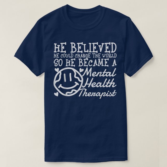 Mens Mental Health Awareness Mental Health Therapi T-Shirt (Design Front)