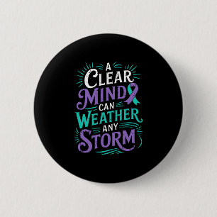 Mens mental health awareness ribbon prevent 6 cm round badge