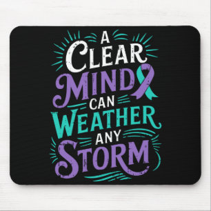 Mens mental health awareness ribbon prevent mouse mat