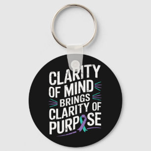 Mens Mental Health Awareness Ribbon Suicide Key Ring