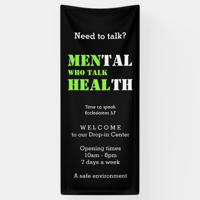 Mens Mental Health MEN WHO TALK HEAL Custom  Banner (Vertical)