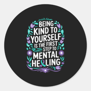 Mens mental mental health awareness prevent classic round sticker