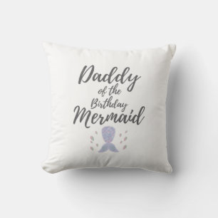 Mens Merdad Birthday Party Mermaid Daddy Gift Cushion
