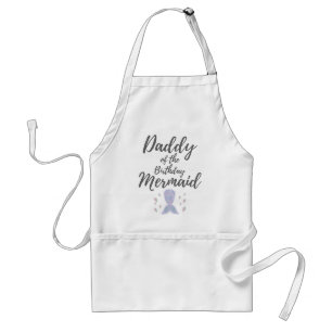 Mens Merdad Birthday Party Mermaid Daddy Gift Standard Apron