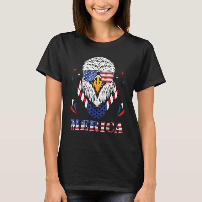 Mens Merica Eagle American Flag Usa Men 4th Of Jul T-Shirt (Front)
