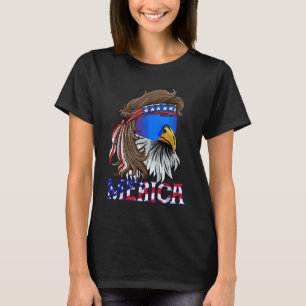 Mens Merica Eagle Mullet American Flag USA Men 4th T-Shirt