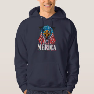Mens Merica Eagle Mullet American Flag USA Men Hoodie