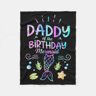 Mens Mermaid Birthday Quote For A Dad Of A Fleece Blanket