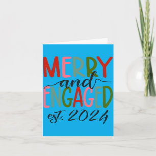 Mens Merry And Engaged Est 2024 Christmas Pyjamas Card