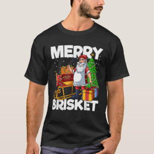 Mens Merry Brisket Christmas in July Santa BBQ Smo T-Shirt