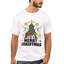 Men's Merry Christmas Basic T-Shirt: Festive New M