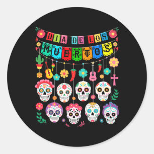 Mens Mexico Dia De Los Muertos Funny Day Of Classic Round Sticker