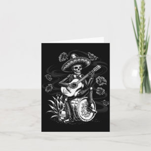 Mens Mexico Vintage Skeleton Dia De Los Muertos Card