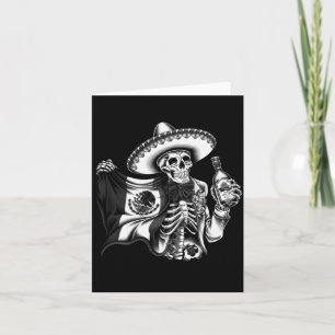 Mens Mexico Vintage Skeleton Dia De Los Muertos Card