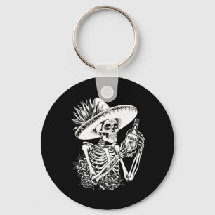 Mens Mexico Vintage Skeleton Dia De Los Muertos Key Ring