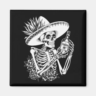 Mens Mexico Vintage Skeleton Dia De Los Muertos Magnet