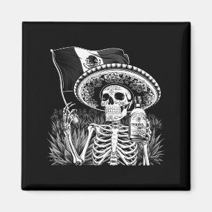Mens Mexico Vintage Skeleton Dia De Los Muertos Magnet