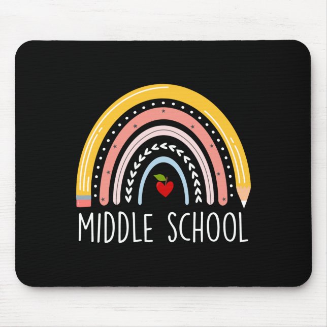 Mens middle school teacher student team middle mouse mat (Front)