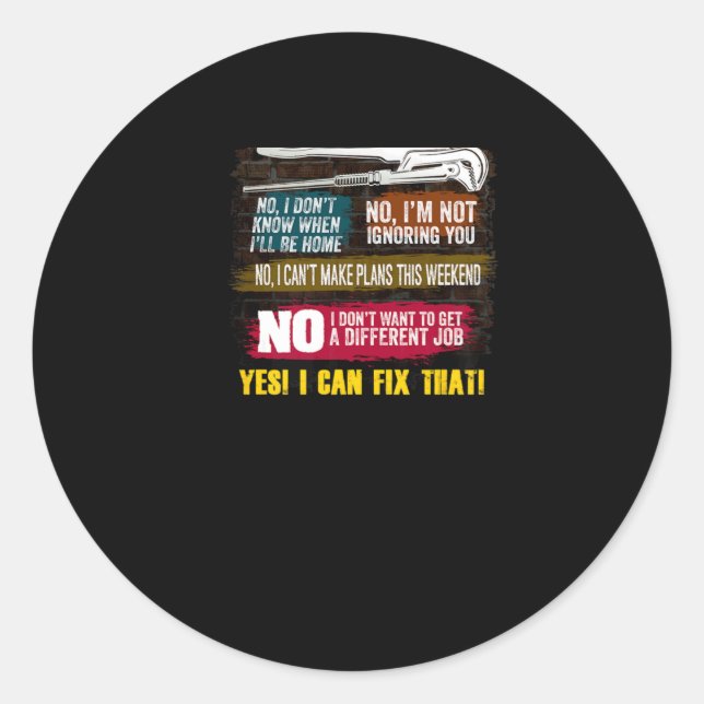 Mens Millwright Novelty Gift T-Shirt for Dads Classic Round Sticker (Front)