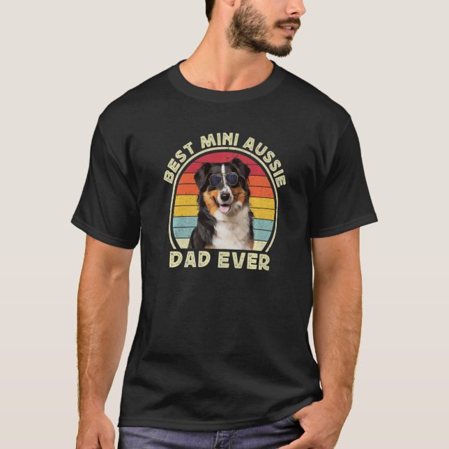 Mens Mini Miniature Aussie Dad Australian Shepherd T-Shirt (Front)