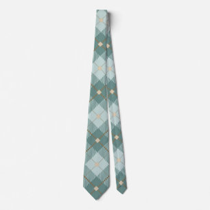 Men's Mint Green Diamond Pattern Tie