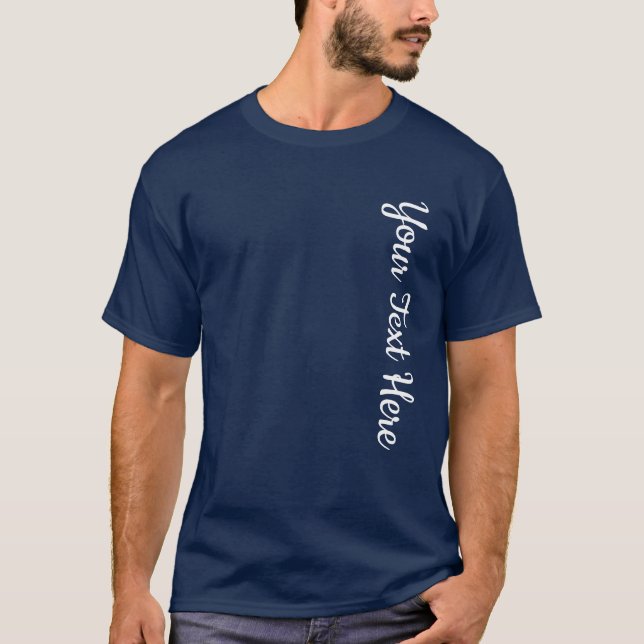 Mens Modern Calligraphy Script Big Large Font Text T-Shirt (Front)