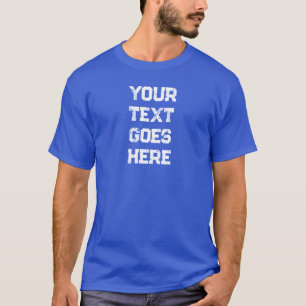 Mens Modern Distressed Text Template Royal Blue T-Shirt