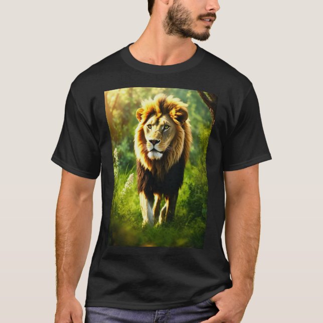 Mens Modern Lion Face T-Shirts: Trendy & Stylish  T-Shirt (Front)