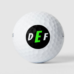 Men's Modern Monogram Initials Green Golf Balls