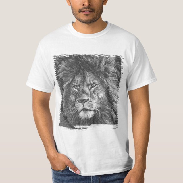 Men's Modern T-Shirts Lion Face Elegant Template (Front)