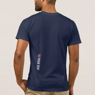 Mens Modern Tees Bella Canvas Back Print Navy Blue