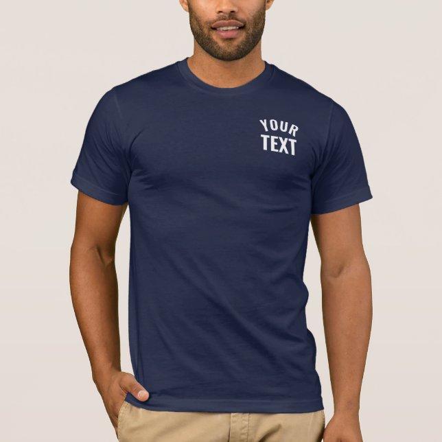 Mens Modern Template Navy Blue Double Sided T-Shirt (Front)