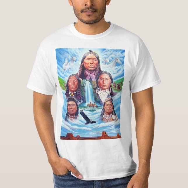 Mens Modern Template Painting Native Americans T-Shirt (Front)