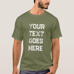 Mens Modern Template Trendy Elegant Fatigue Green T-Shirt