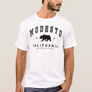 Men's Modesto - Grizzly Bear Design White T-Shirt
