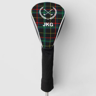 Mens Monogram Golf Clubs Laurel Wreath Green Plaid Head Cover