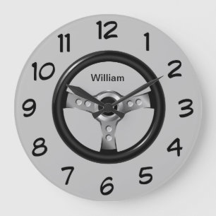 Mens Monogram Man Cave Wall Decor Large Clock