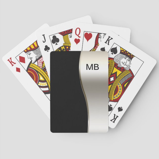 Men's Monogram Style Playing Cards (Back)