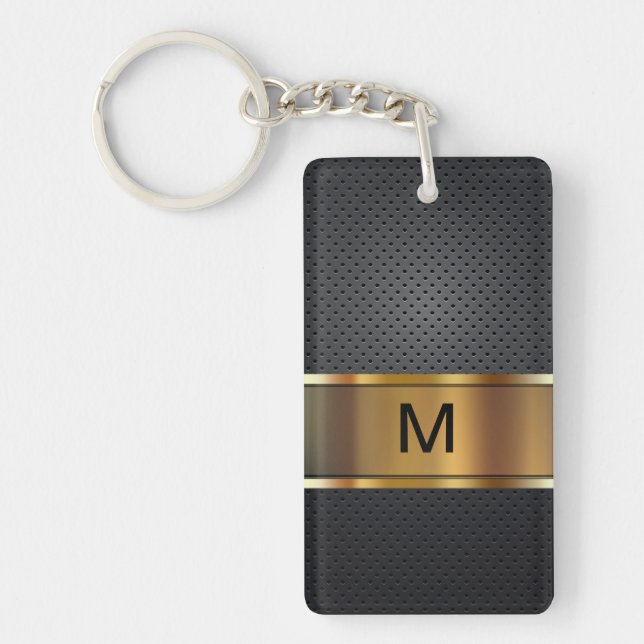 Men's Monogram Two Side Keychain (Front)