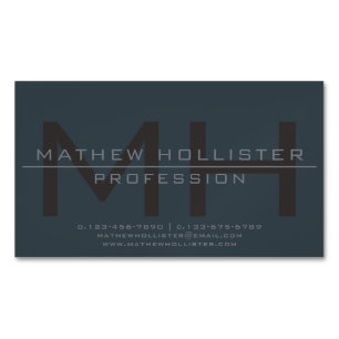 Men's Monogrammed, Deep & Muted Colours Magnetic Business Card